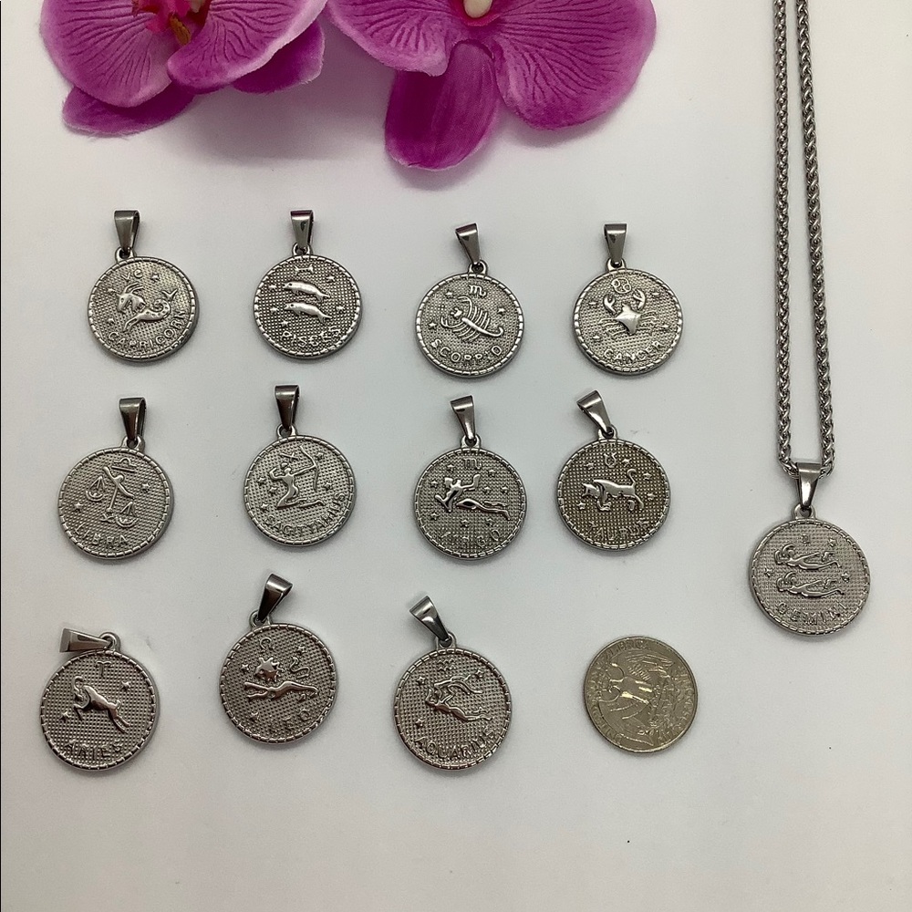 new 12 constellation necklaces 18”